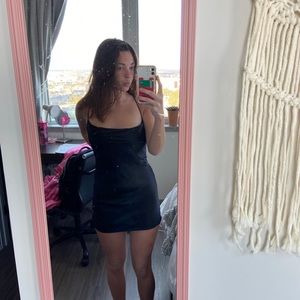 Zara black slip dress